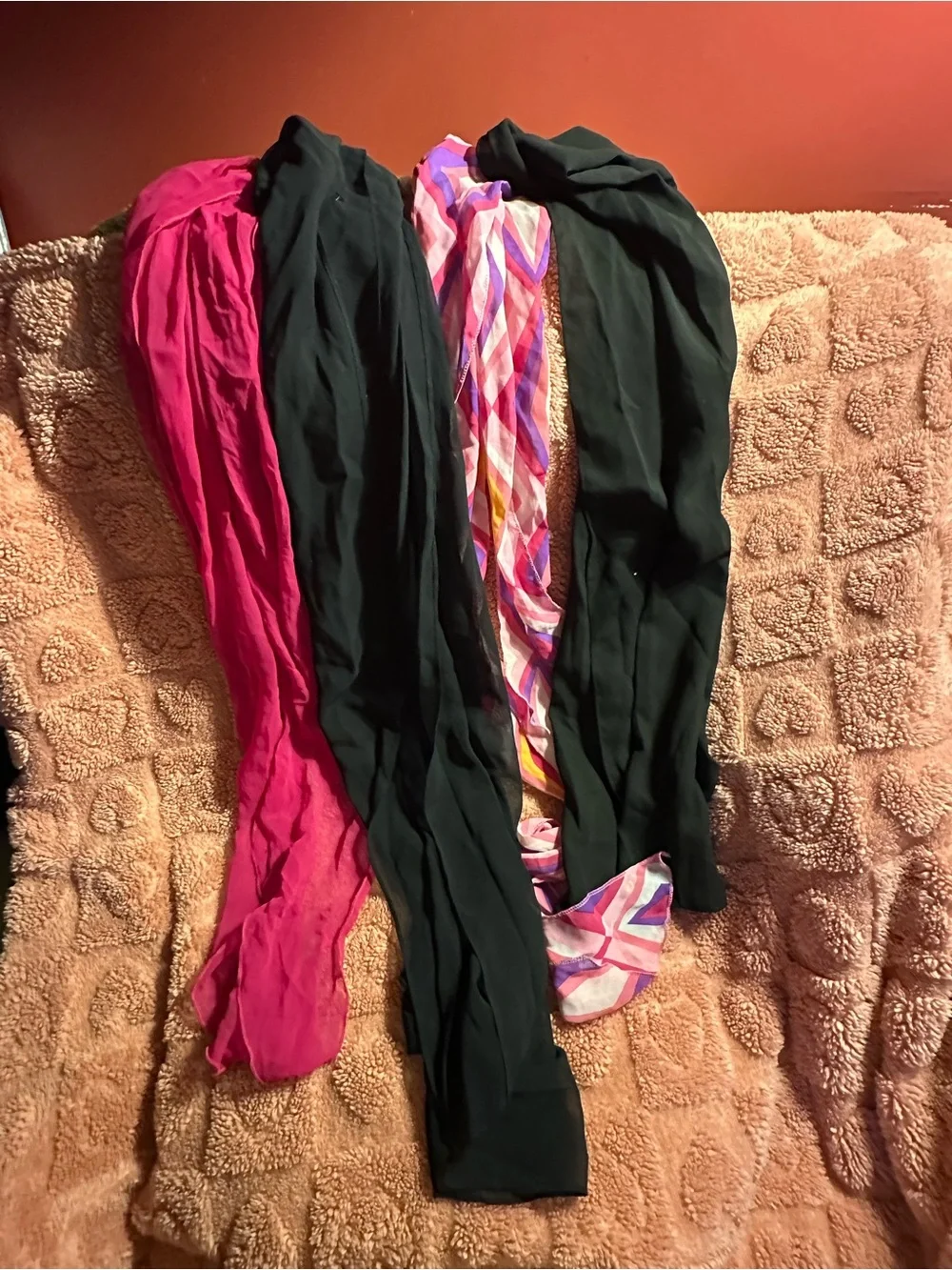 Women’s Black and Pink Fashion Scarves - Versatile Layering Accessory